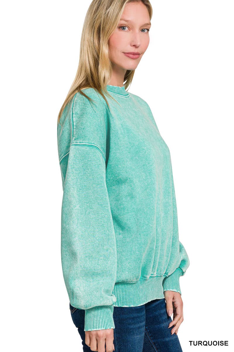 Acid Wash Oversized Pullover