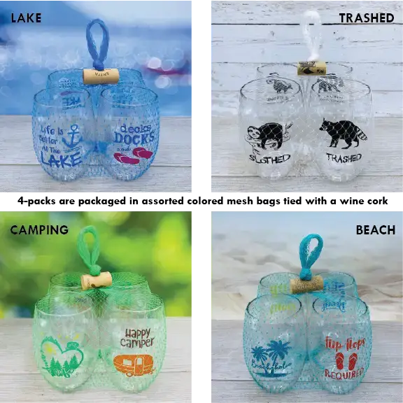 POOL Unbreakable Stemless TRITAN Plastic Wine Glasses