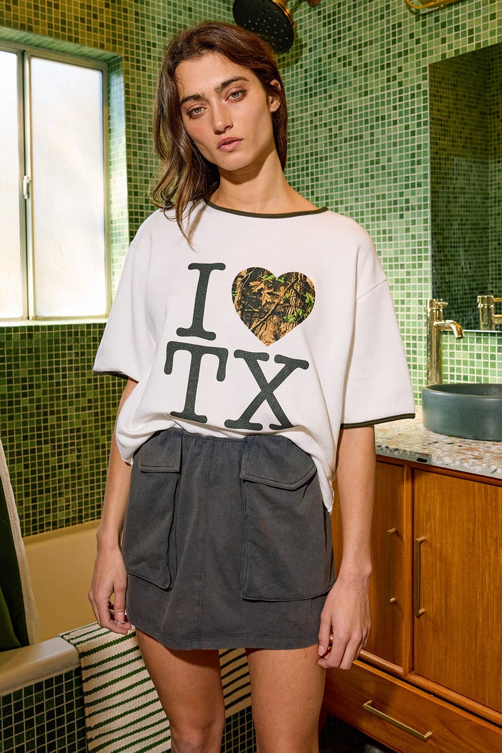 Cargo Style Washed Skort