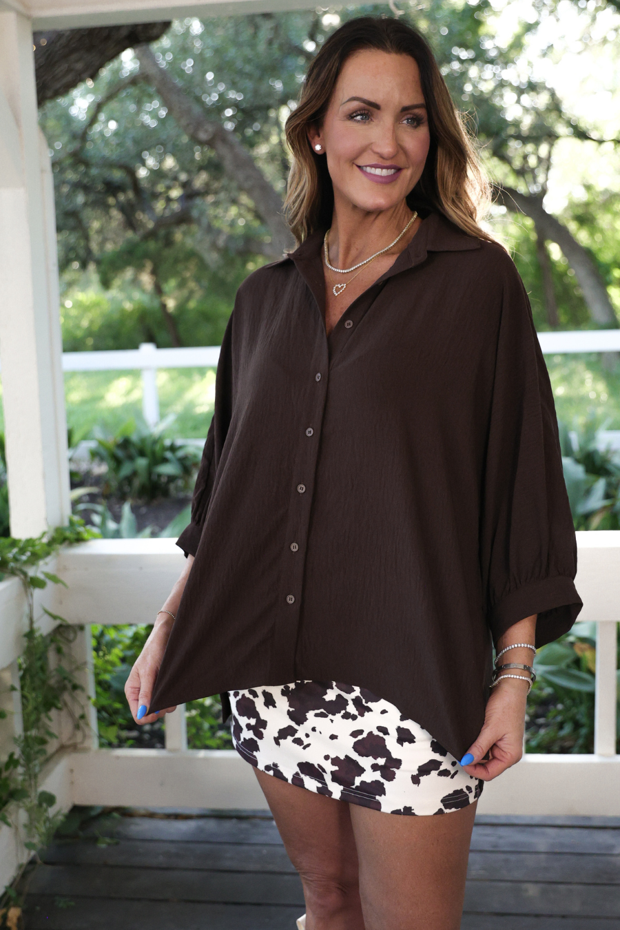 Chocolate Button Up Blouse
