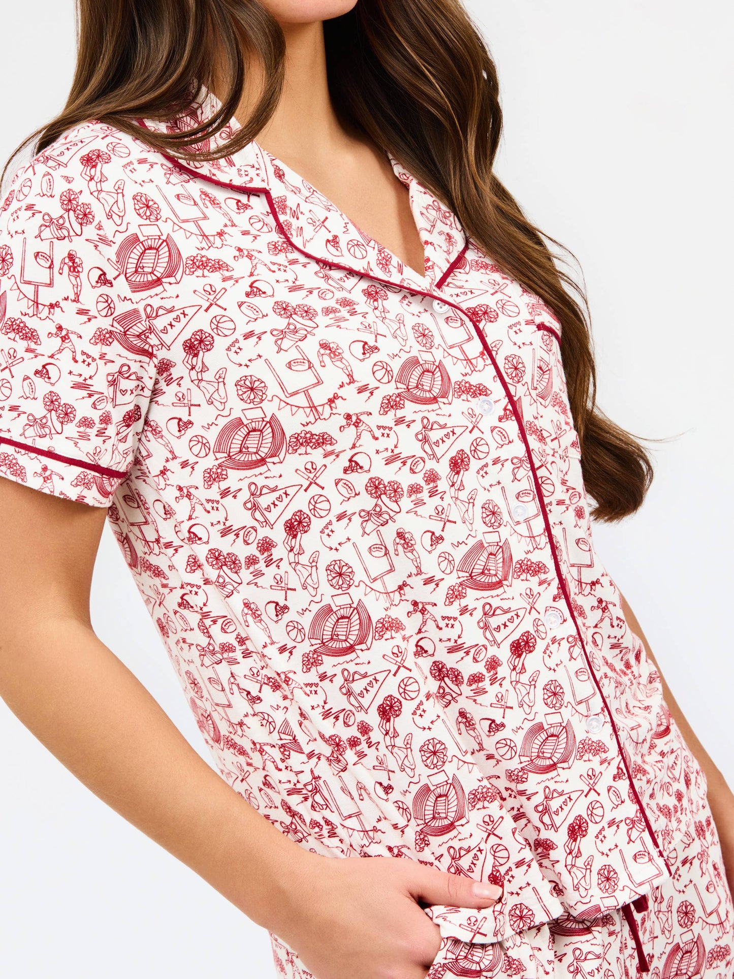 Charlotte Pajama Pants Set | Team Toile Garnet