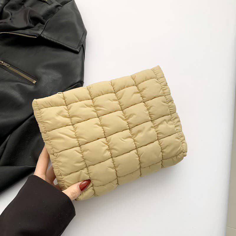 QUILTED PUFFY COSMETIC BAG
