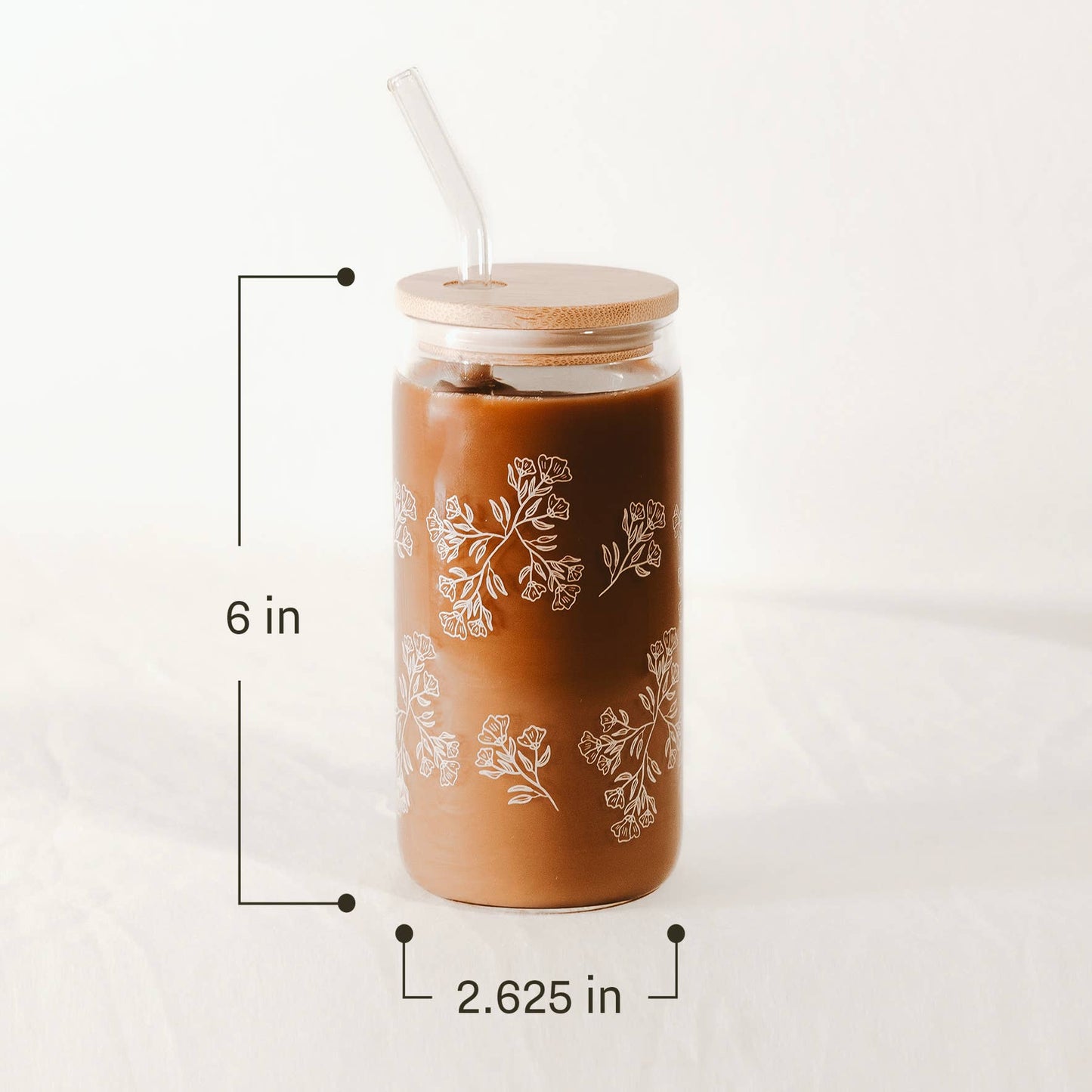 Strawberry 17 oz Can Glass w/ Straw