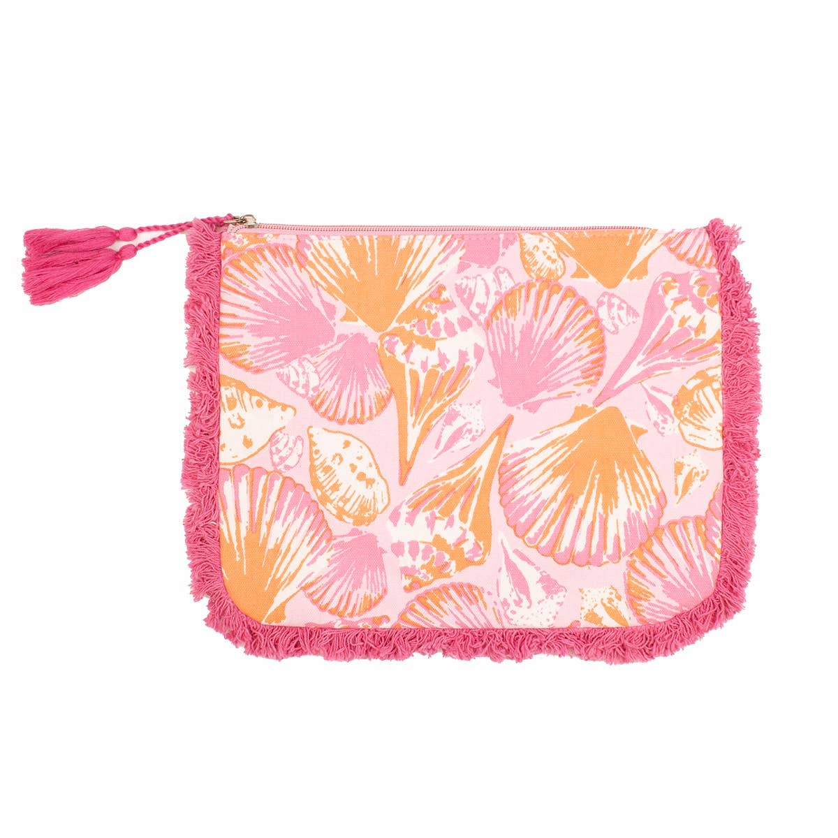 Sanibel Fringe Cosmetic Pink/Apricot/Blossom 10.5x8.5