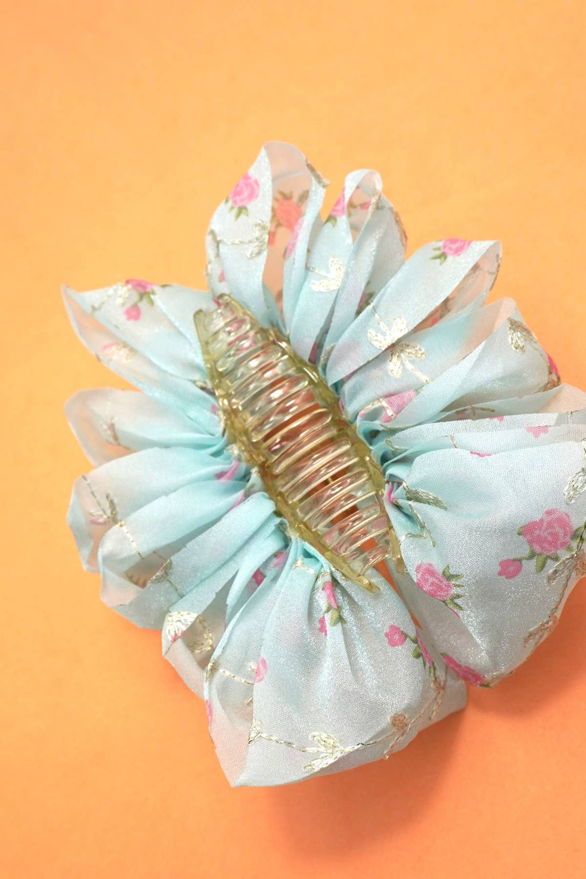 FLORAL SHEER BOW CLIP|