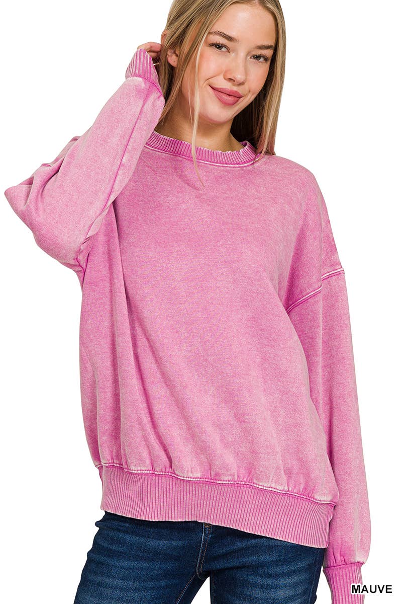 Acid Wash Oversized Pullover