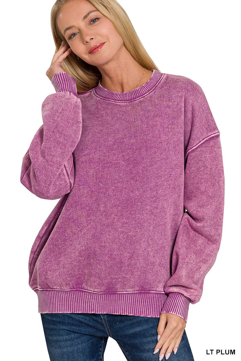 Acid Wash Oversized Pullover