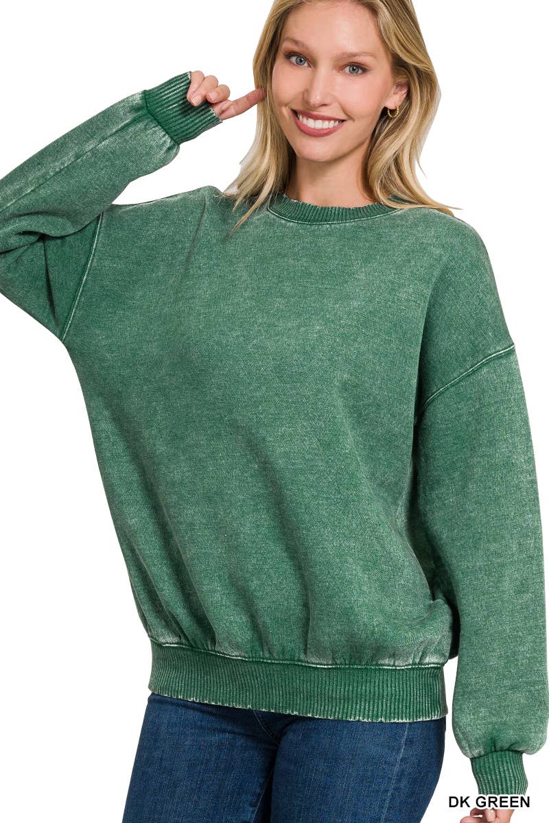 Acid Wash Oversized Pullover