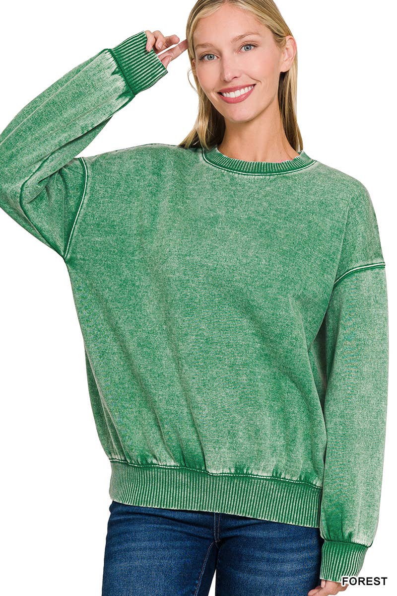 Acid Wash Oversized Pullover