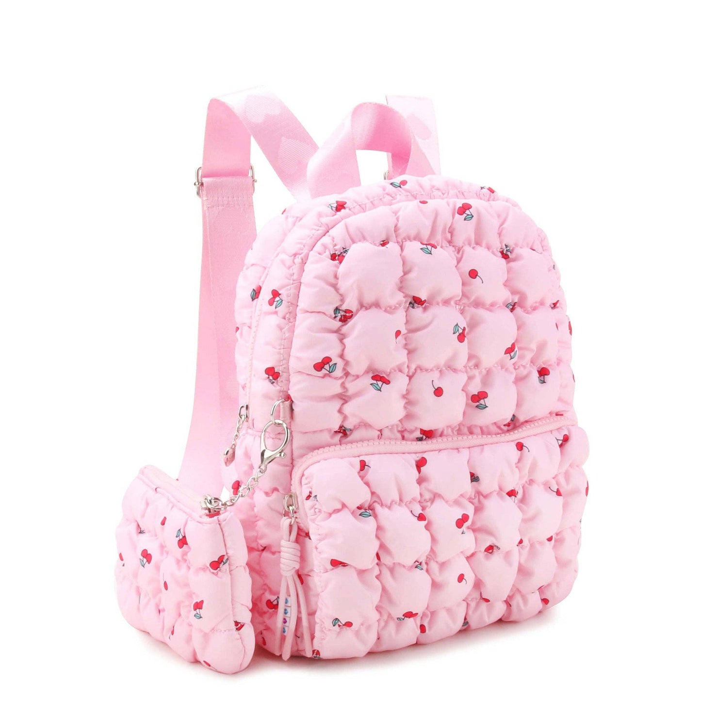 Quilted Scrunchies Cherry Printed Mini Backpack with Coin Purse