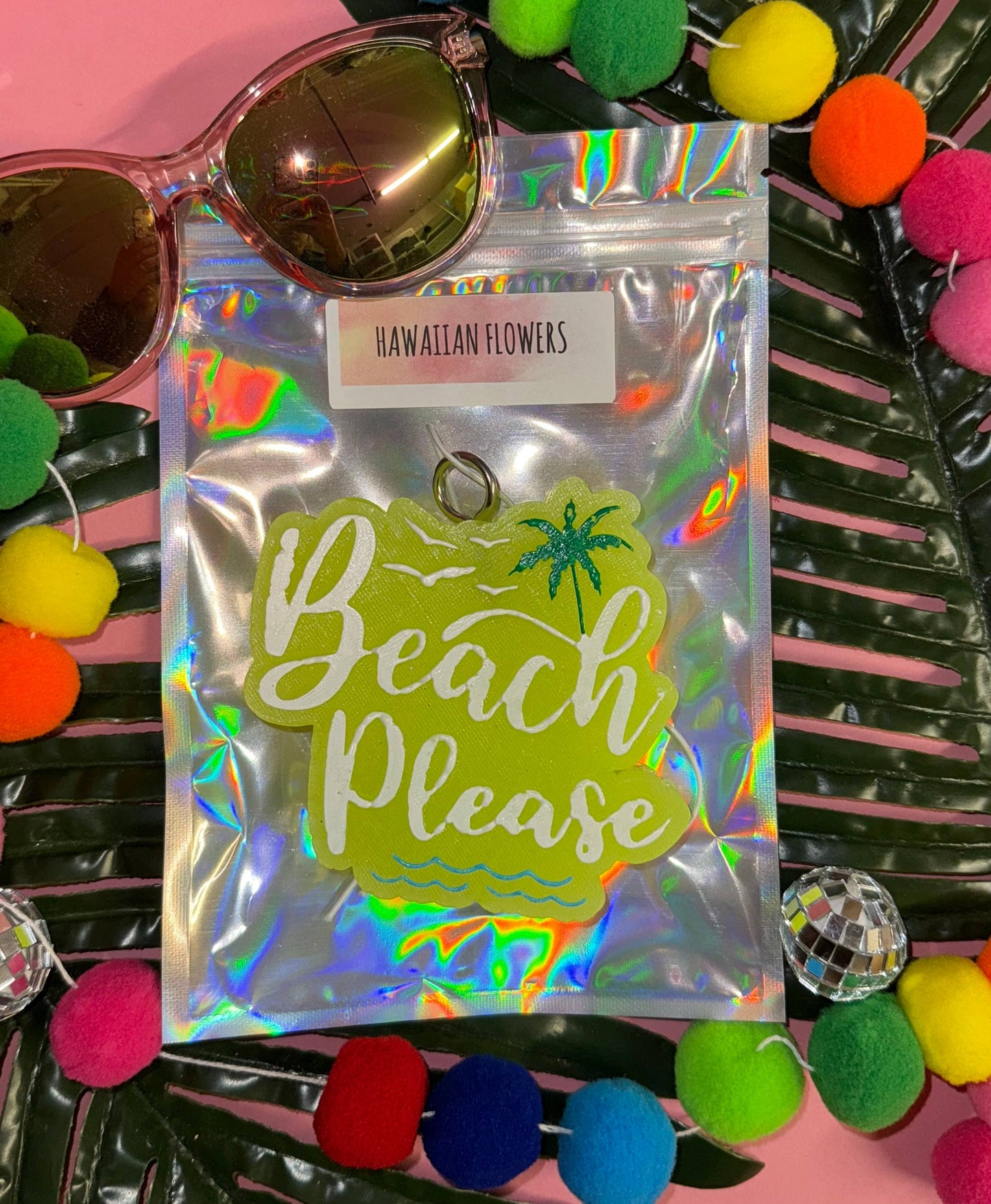 Green Beach Please Car Freshie