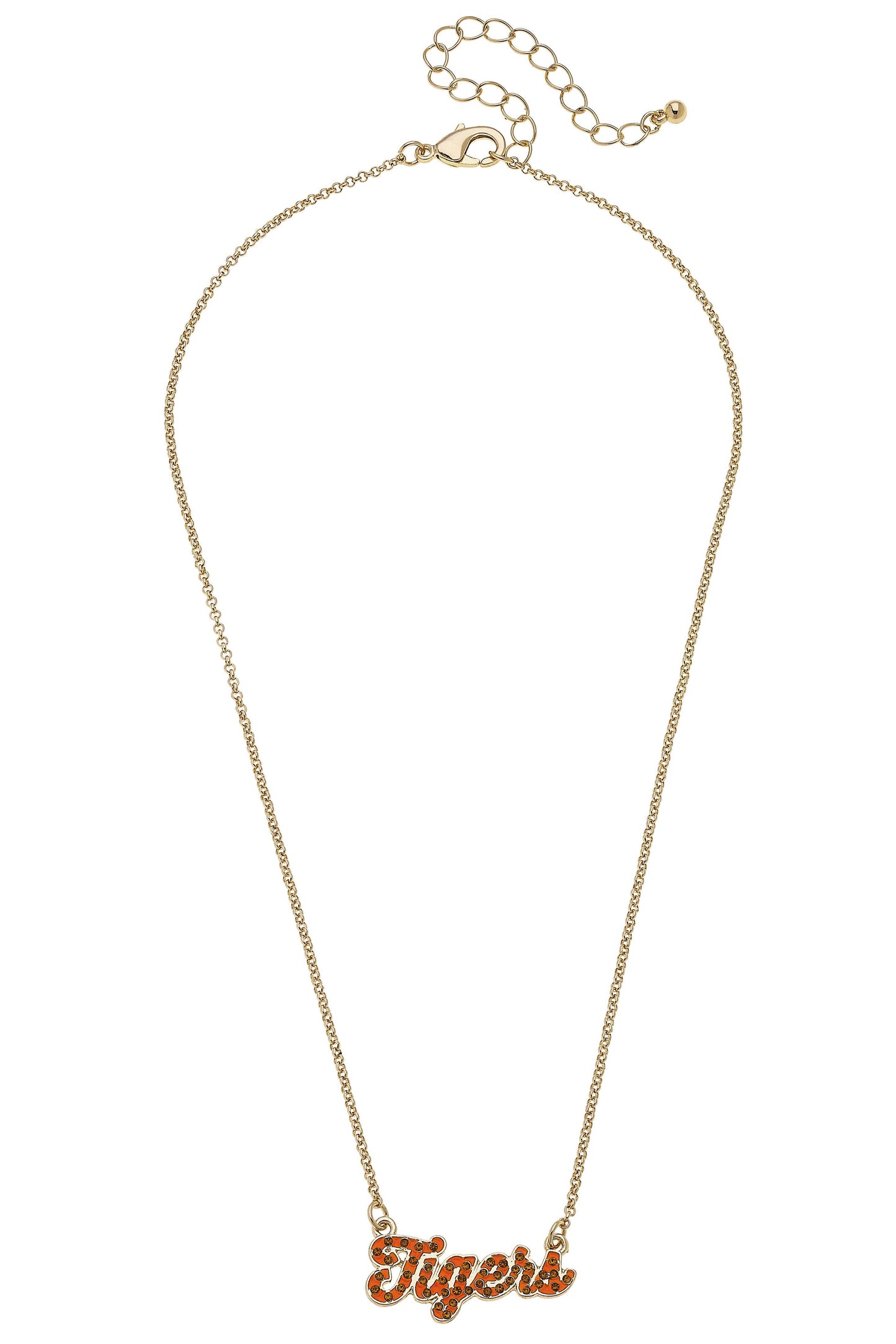 Clemson Tigers Pave Autograph Enamel Necklace in Orange