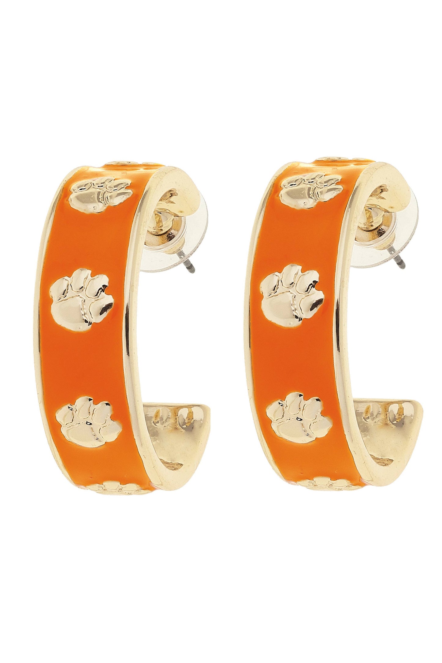 Clemson Tigers Enamel Logo Hoop Earrings