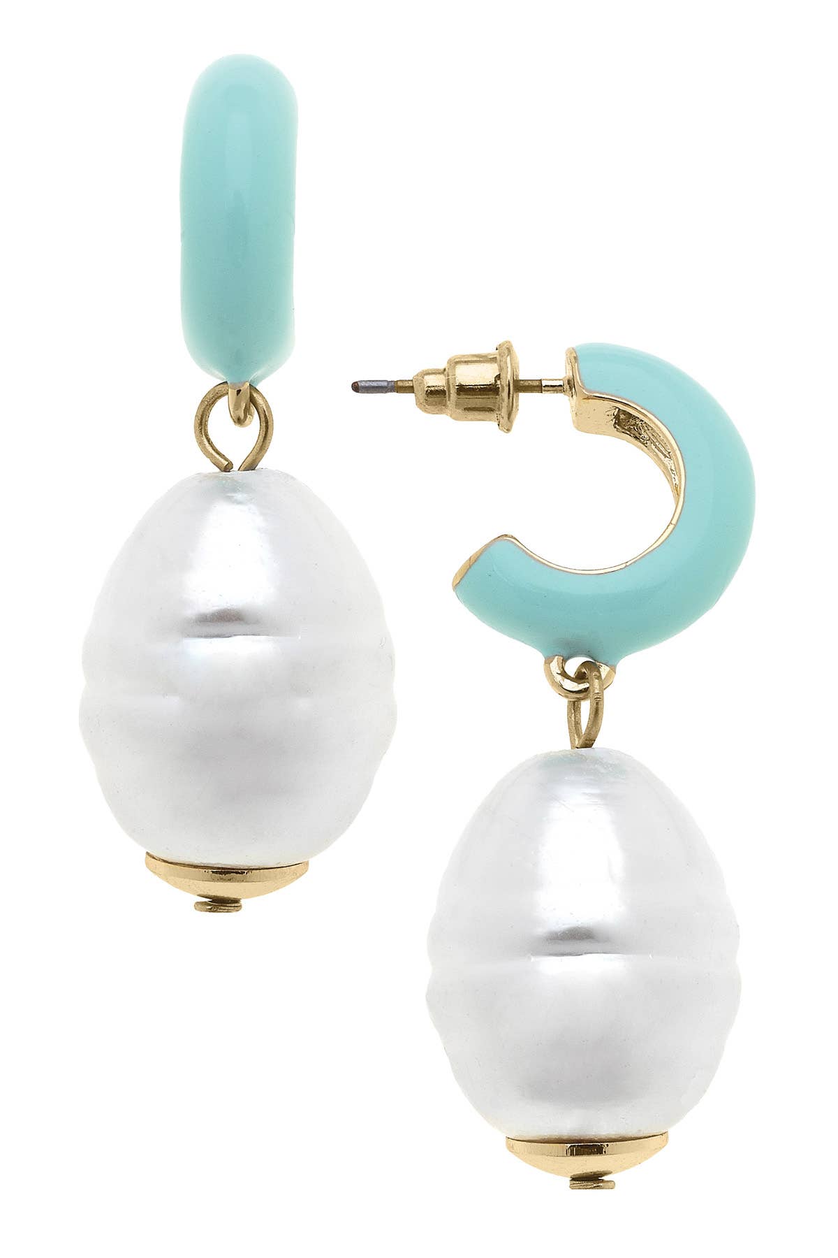 Rhea Pearl Huggie Hoop Earrings