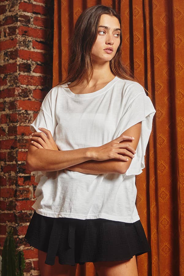 Short Irregular Sleeves Top