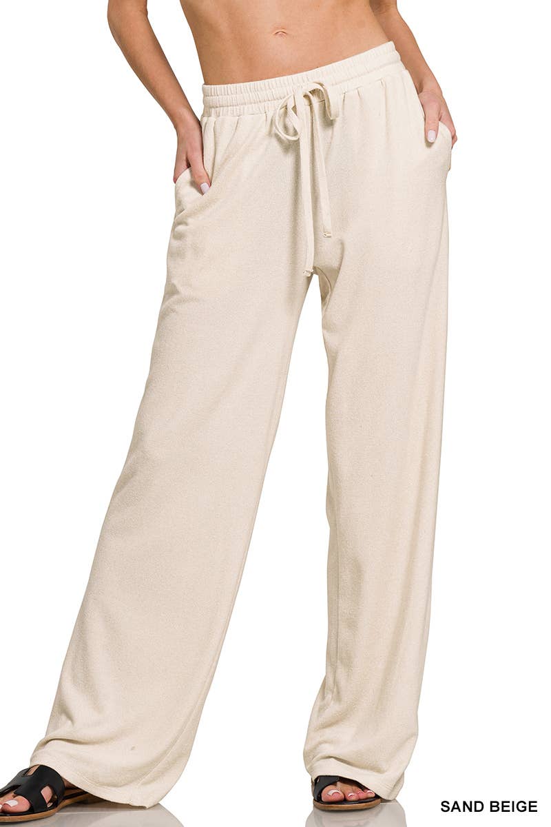 Drawstring Elasticband Waist Wide Pants