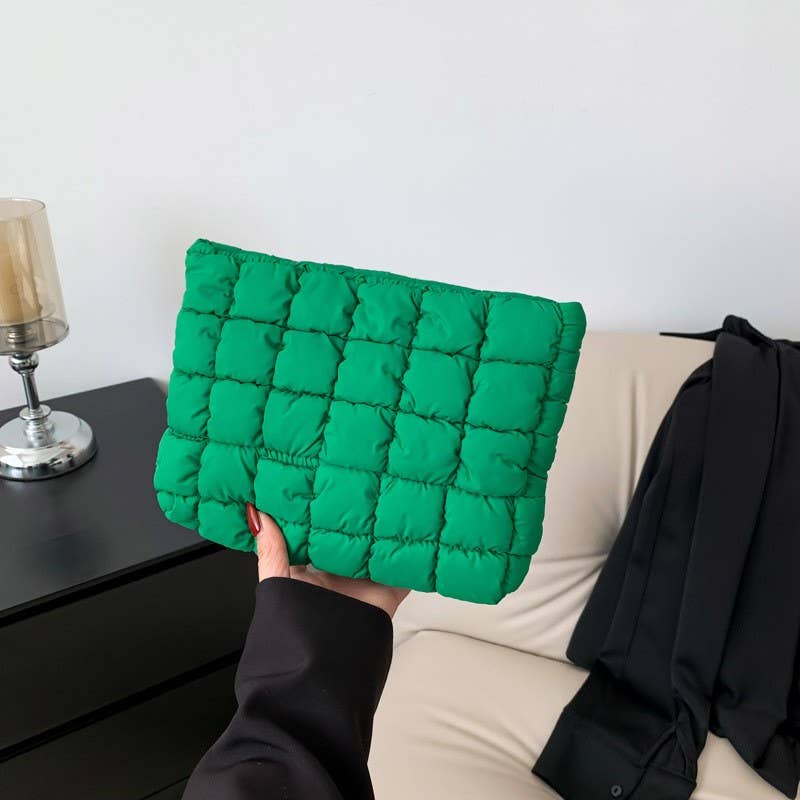 QUILTED PUFFY COSMETIC BAG
