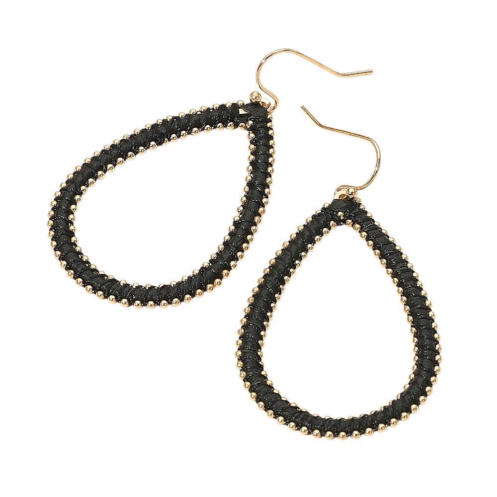 Faux Leather Teardrop Earrings