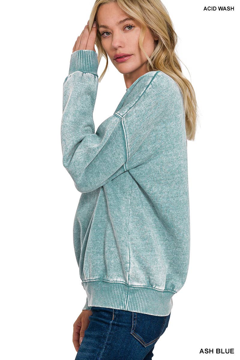 Acid Wash Oversized Pullover