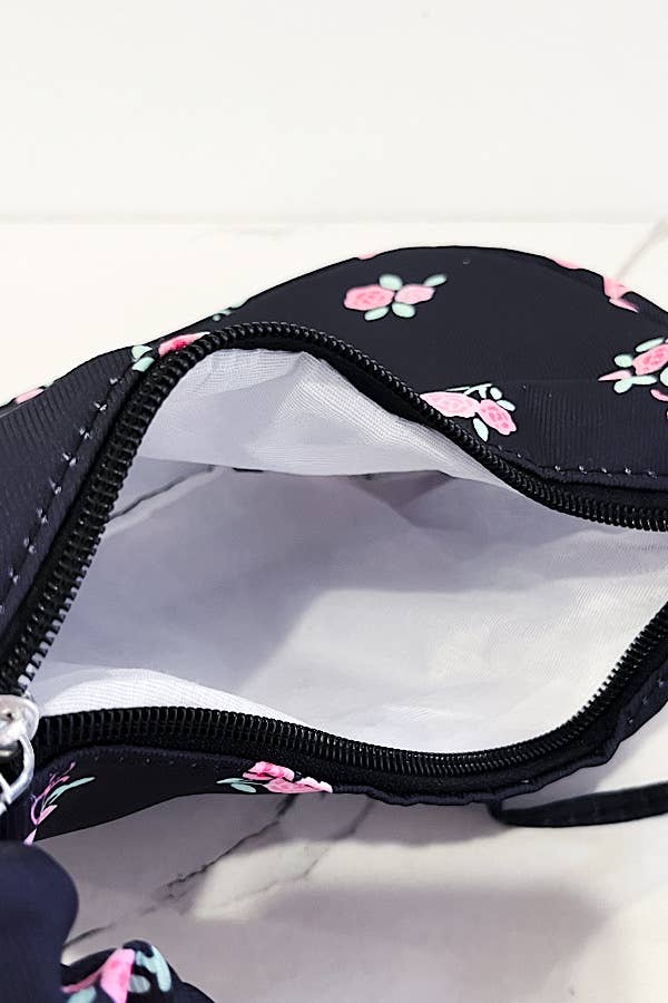 Lily Black Floral and Bow Shoulder Bag