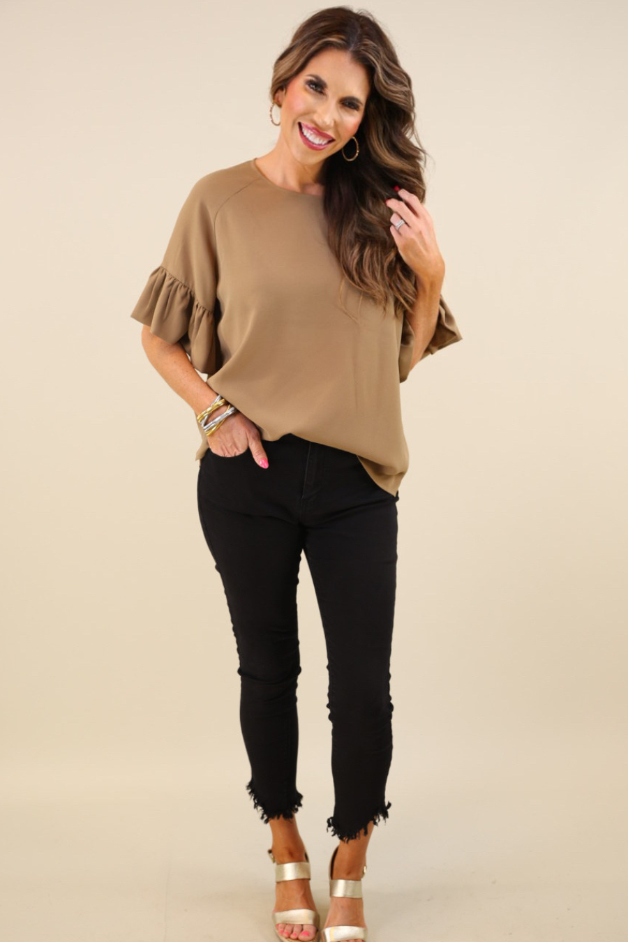 Rebecca Ruffle Sleeve Top