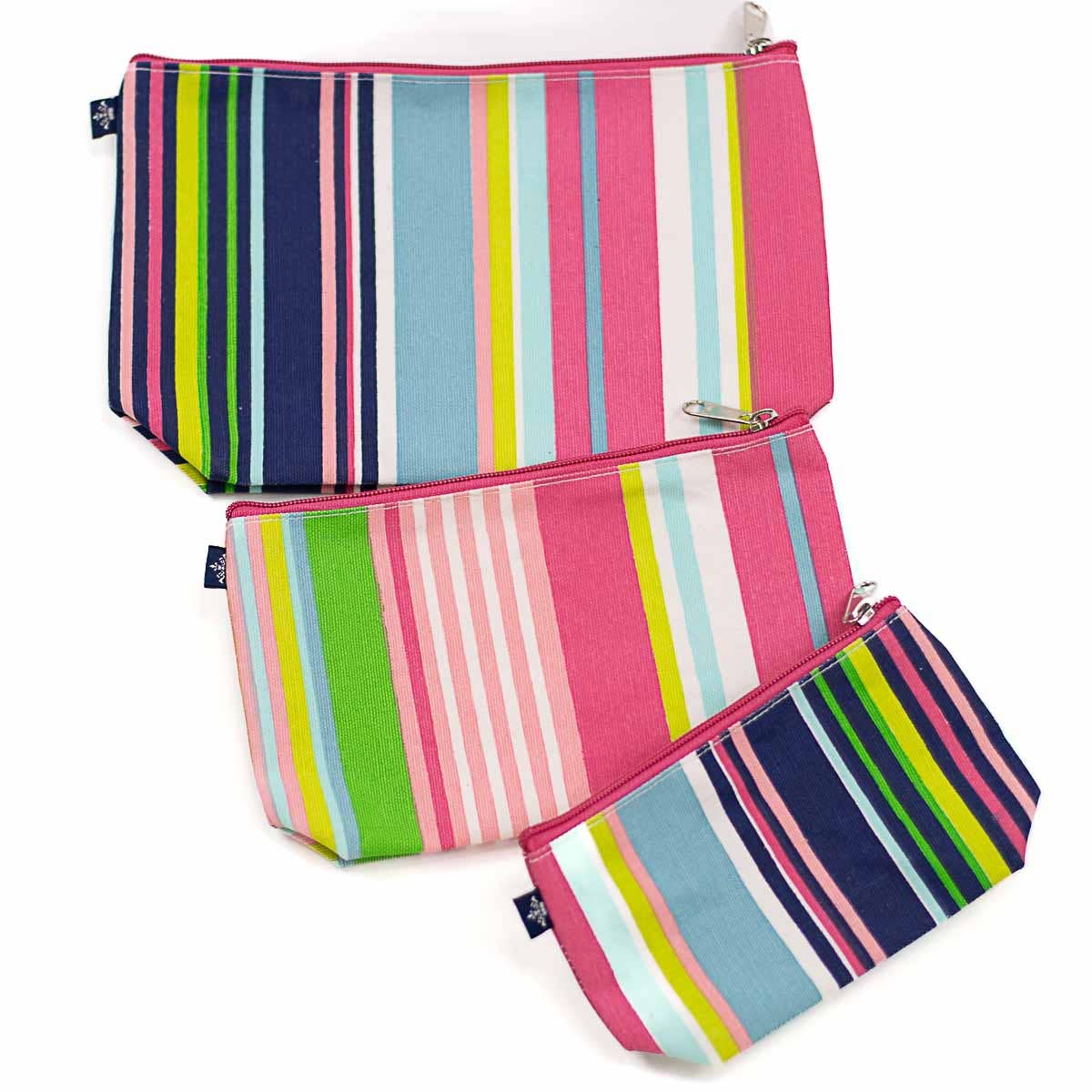 Hampden Cosmetic Trio White/Multi 10x6x3.5 / 9x5x2 / 7x3.5x2 Set of 3