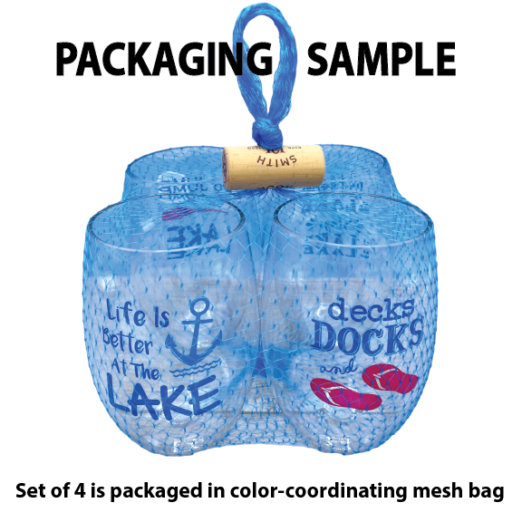 LAKE Unbreakable Stemless TRITAN Plastic Wine Glasses