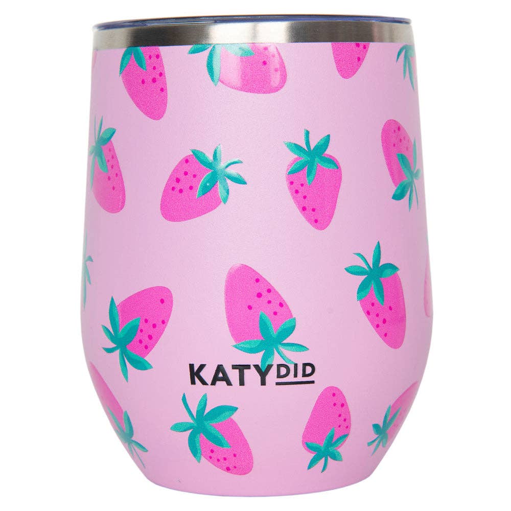 Subtle Strawberry WINE TUMBLER Cup