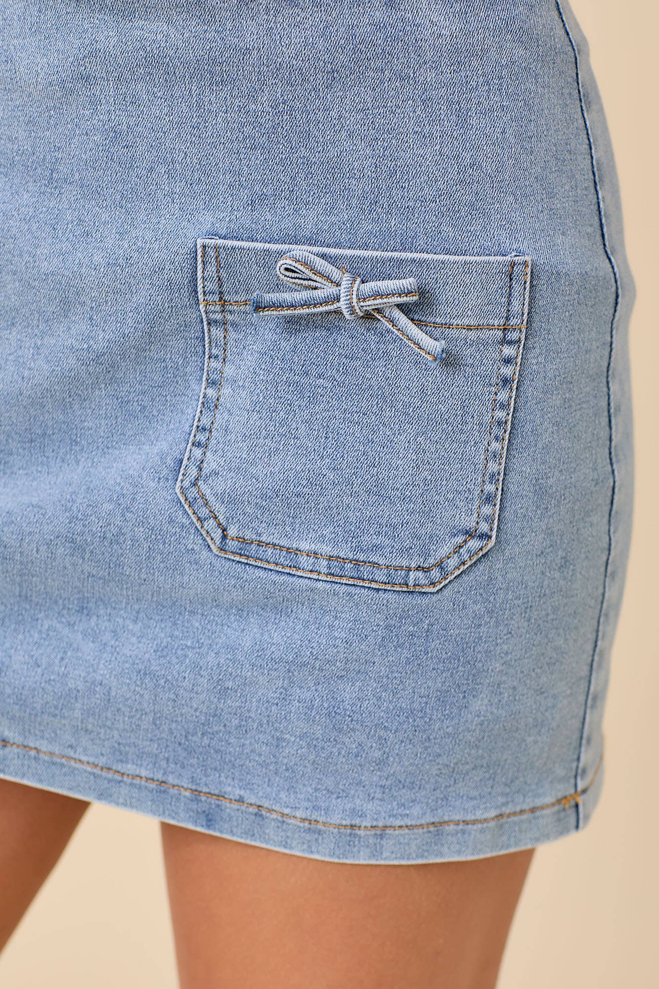 Mini Denim Ribbon Skort