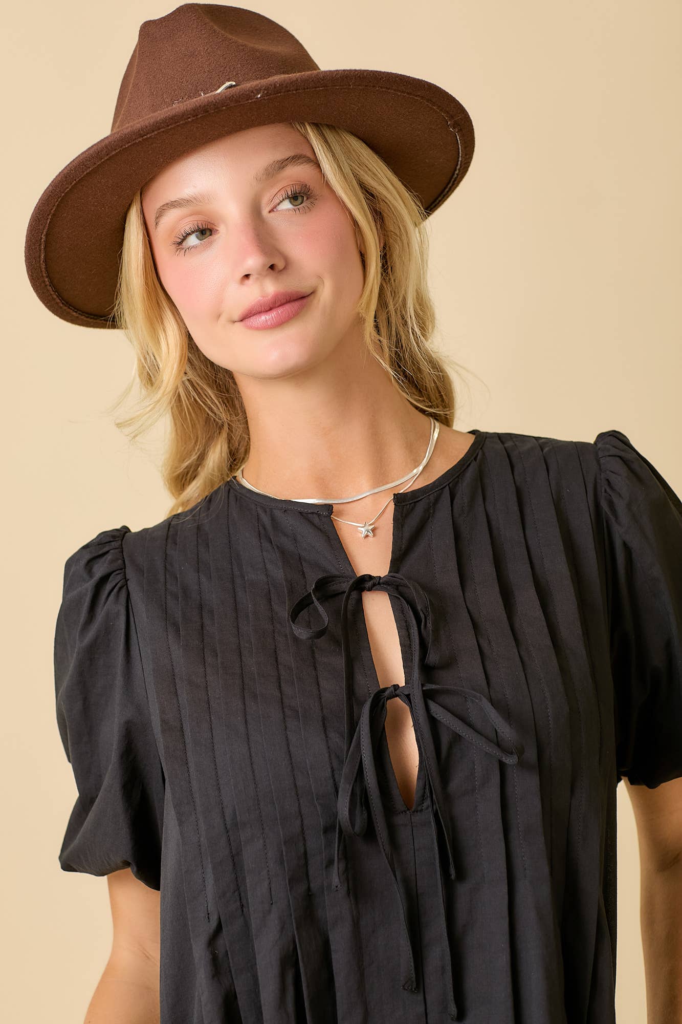 Bubble Sleeve Mini Dress