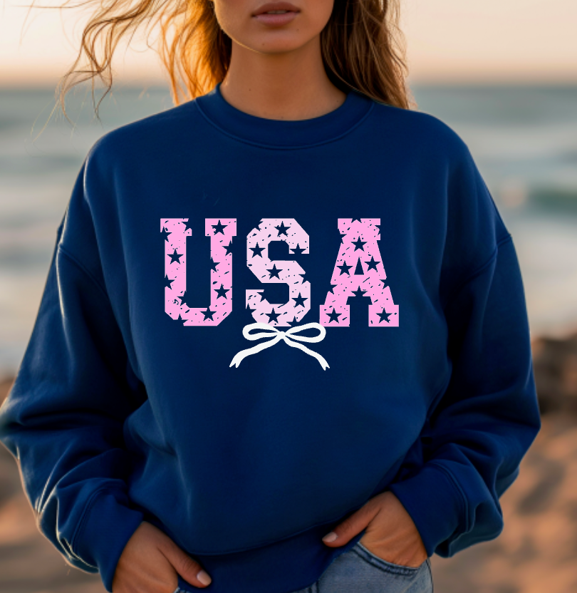 Pink USA Stars Coquette Sweatshirt