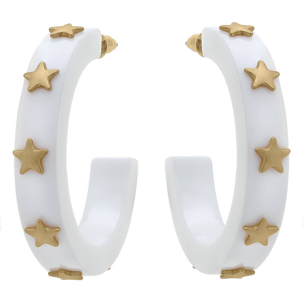 Liberty Star Resin Hoop Earrings