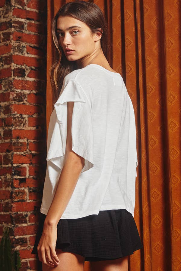 Short Irregular Sleeves Top