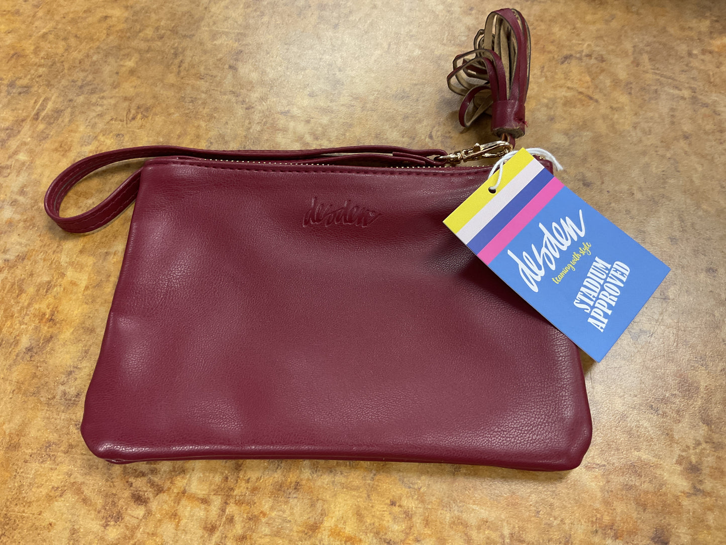 Garnet Leather Wristlet