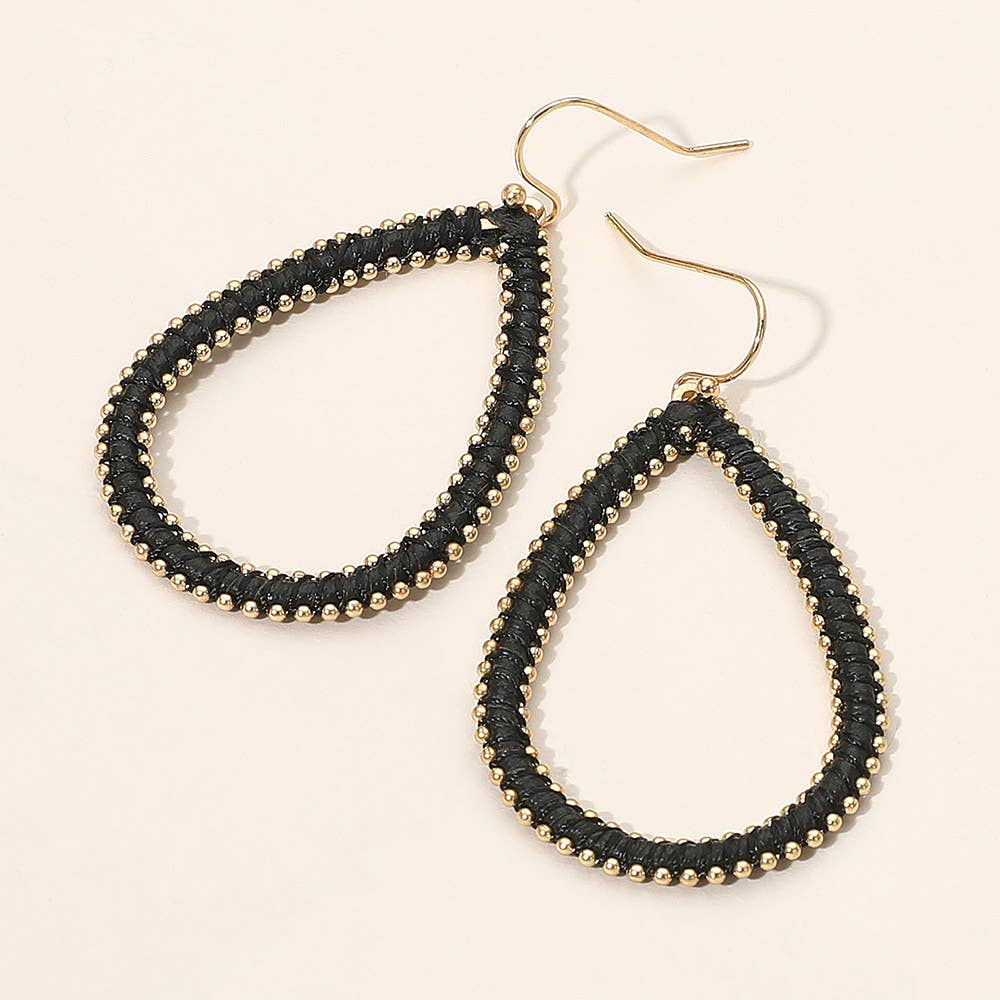 Faux Leather Teardrop Earrings
