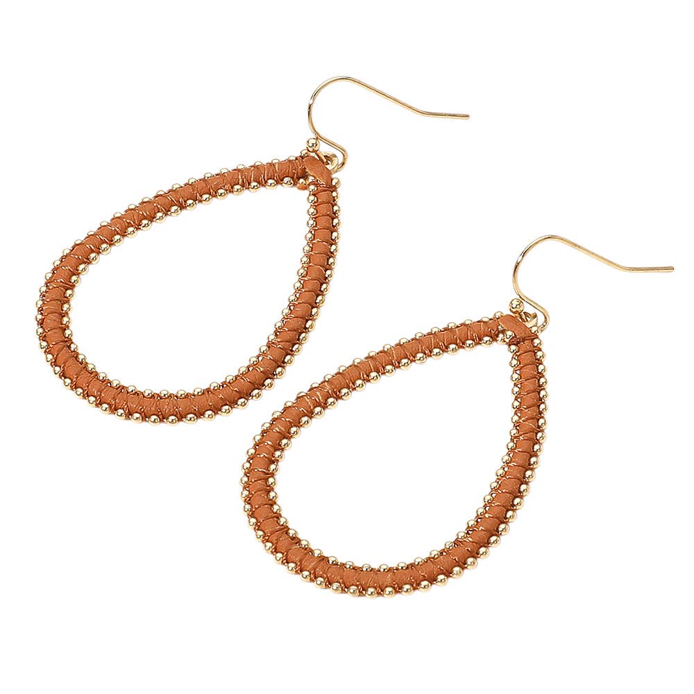 Faux Leather Teardrop Earrings