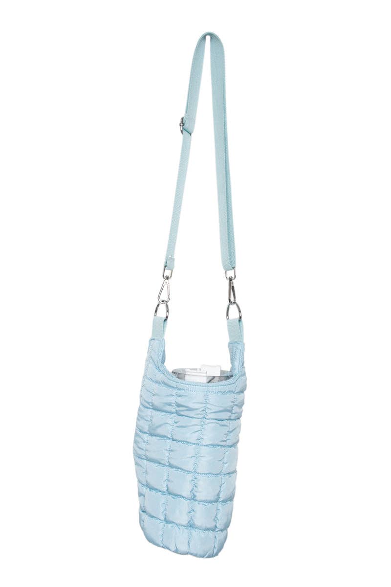 Light Blue Quilted Water Bottle Holder
