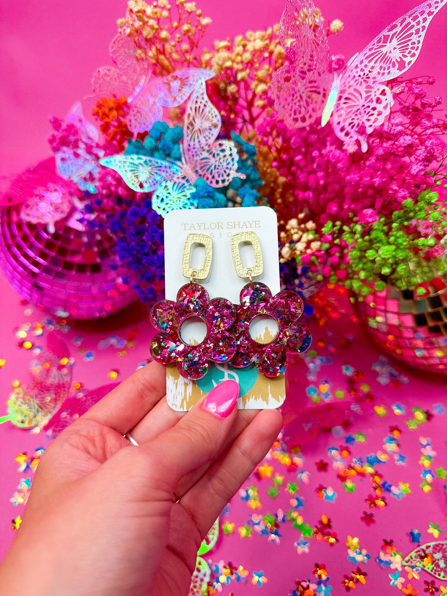 Pink Unicorn Rylee Flower Drops