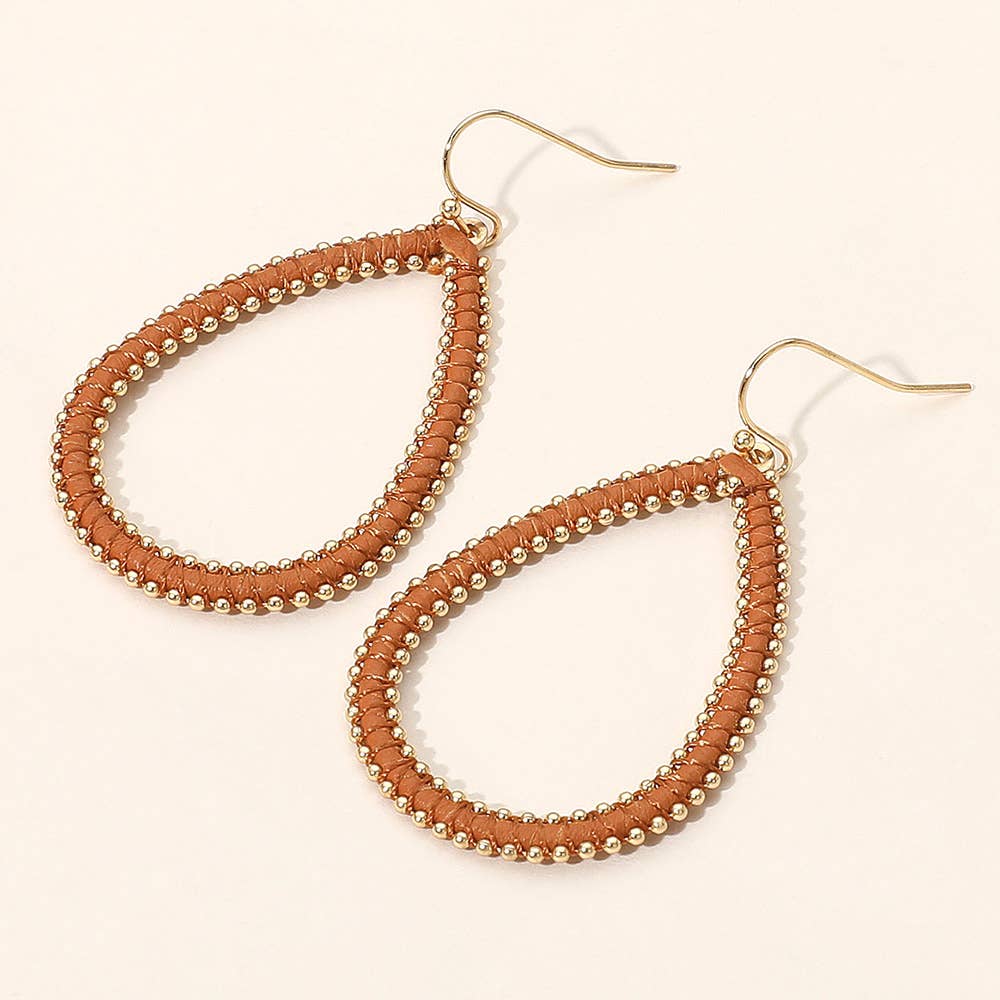 Faux Leather Teardrop Earrings