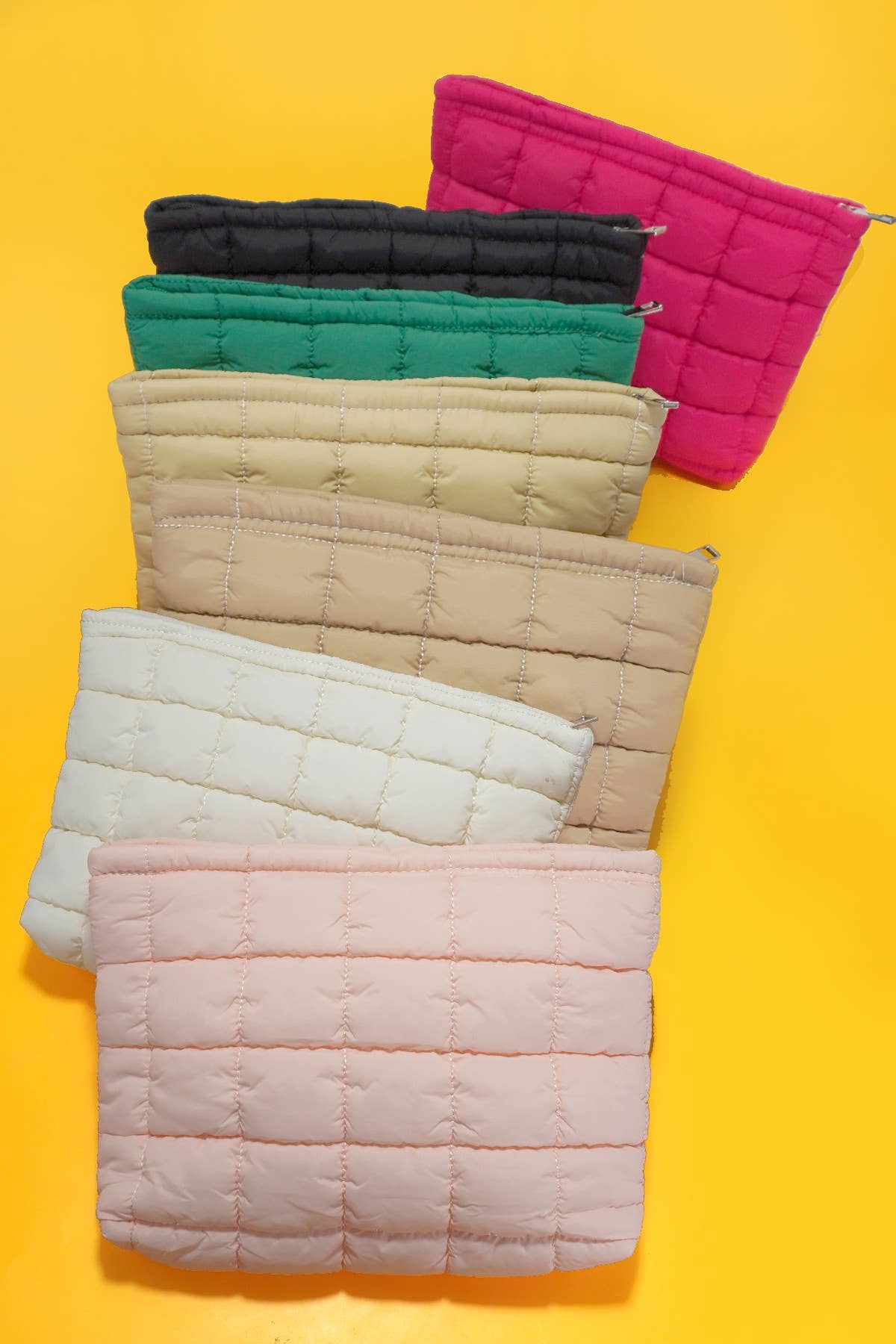 QUILTED PUFFY COSMETIC BAG