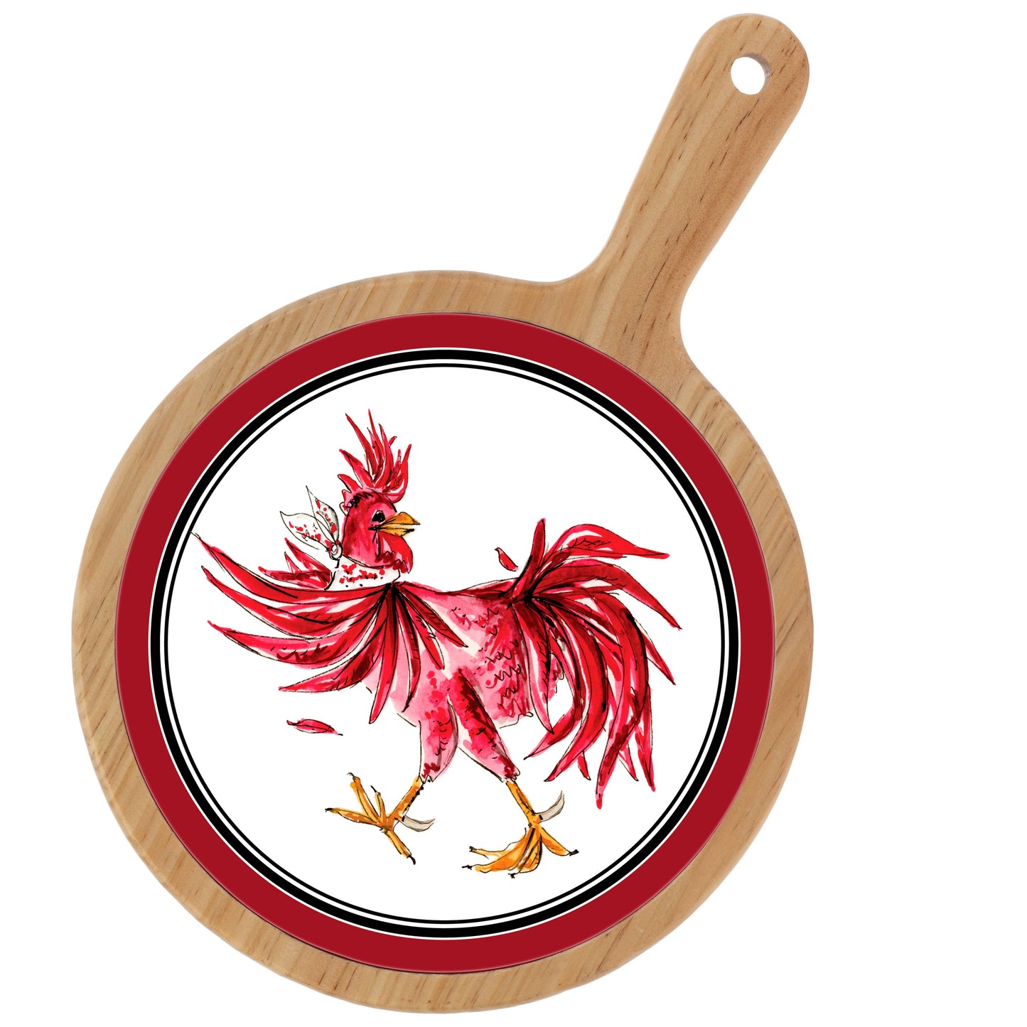 White RoosterUSC Bamboo & Ceramic Cheese Board