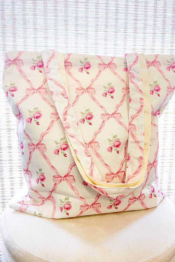 Bella Bow Rose Tote Bag