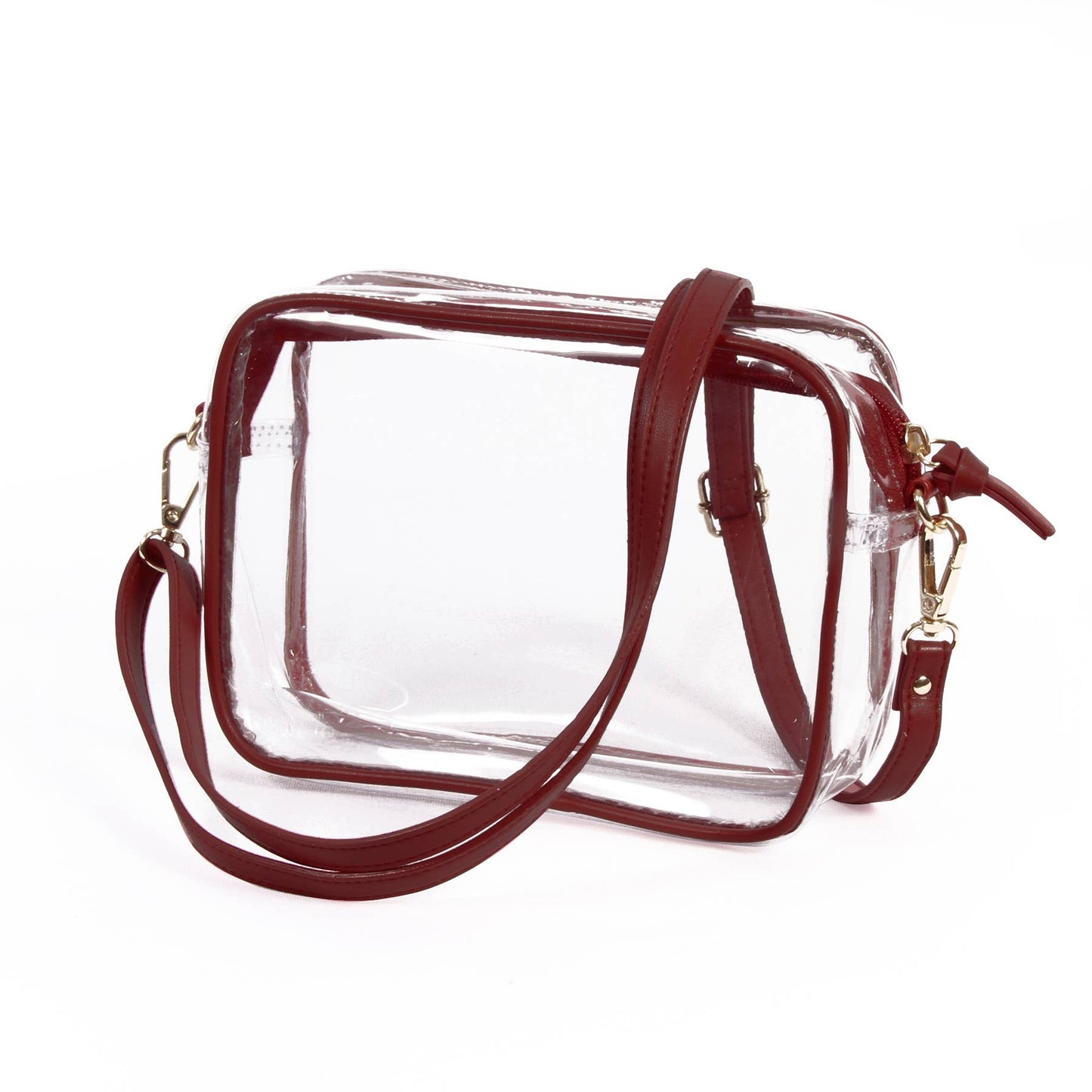 Bridget Clear Purse Maroon