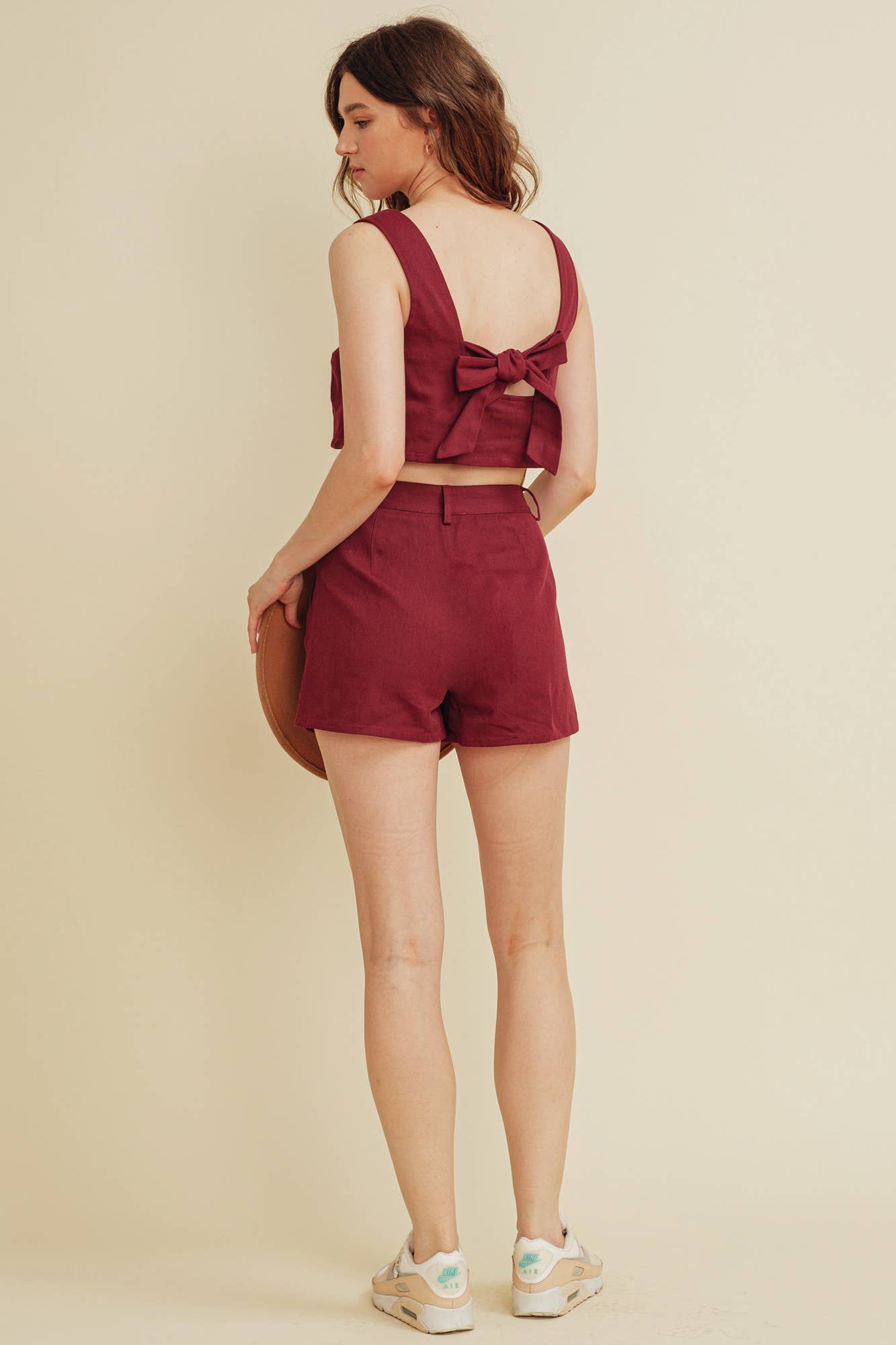 Pleat Front Twill Shorts