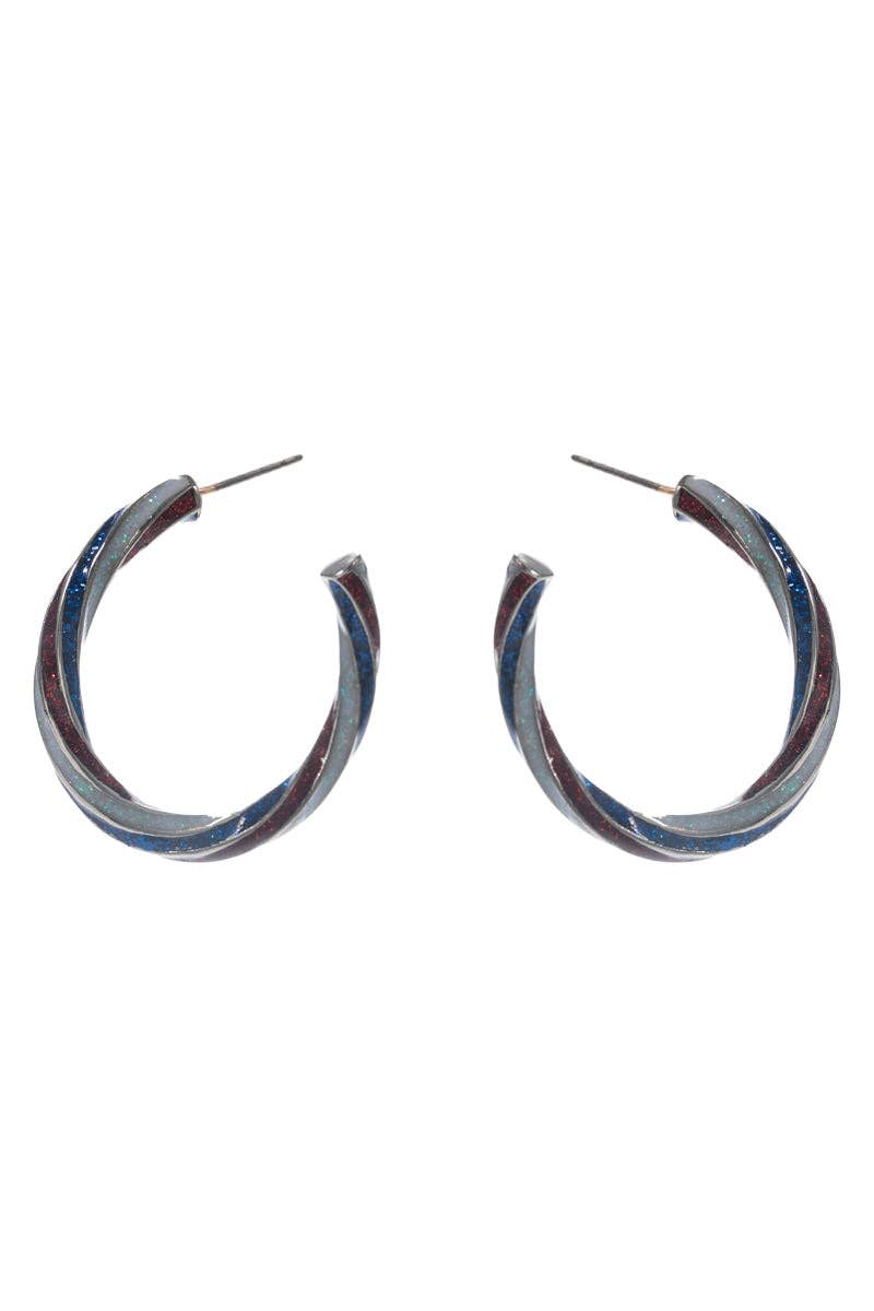 USA Flag Hoop Earrings
