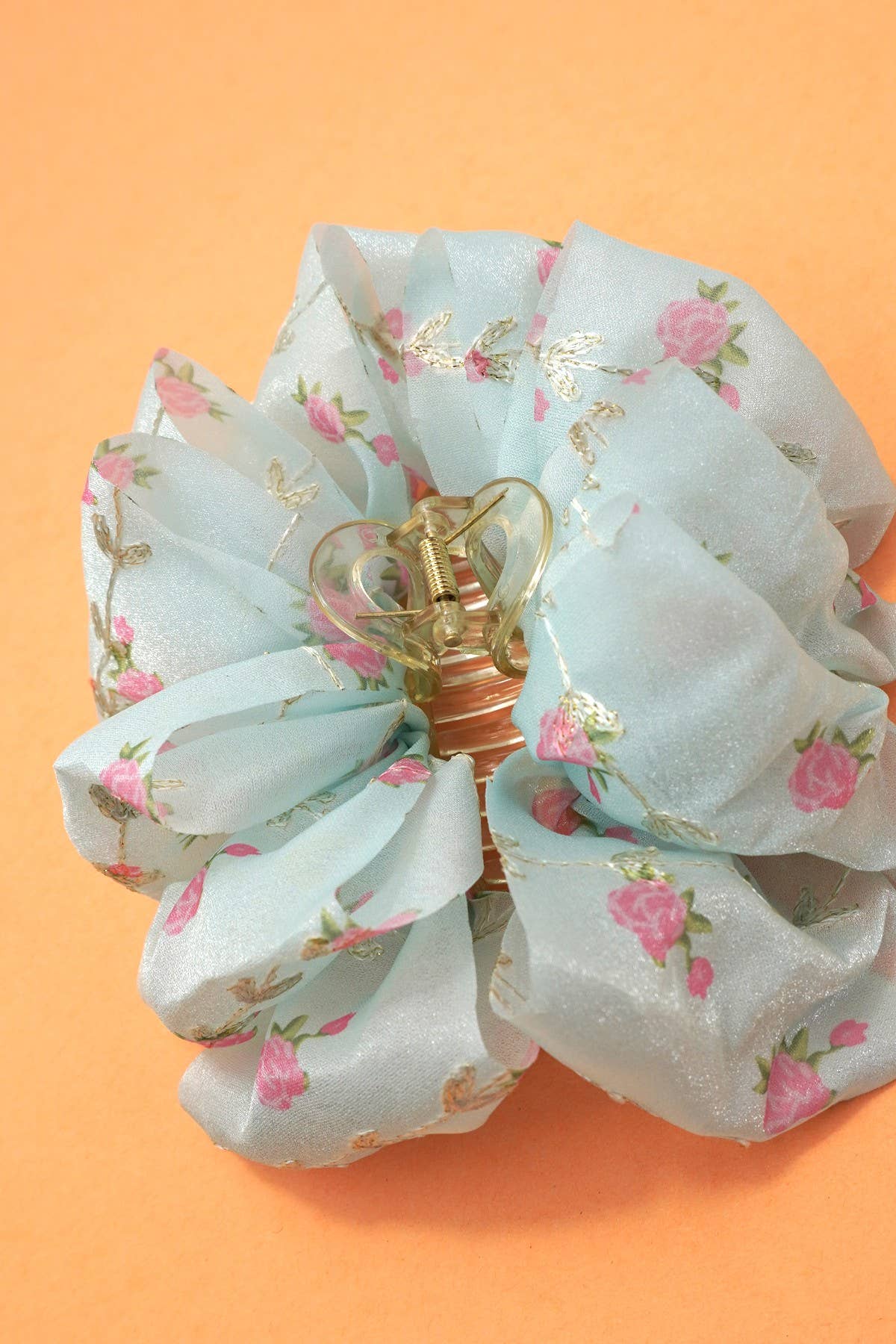 FLORAL SHEER BOW CLIP|