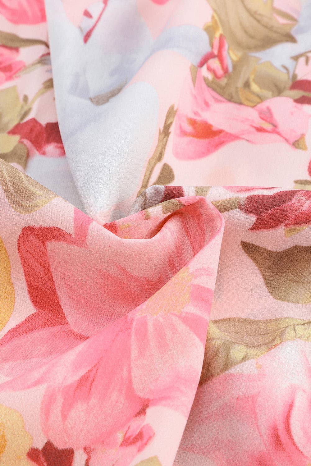 Pink Loose Fit Floral Blouse