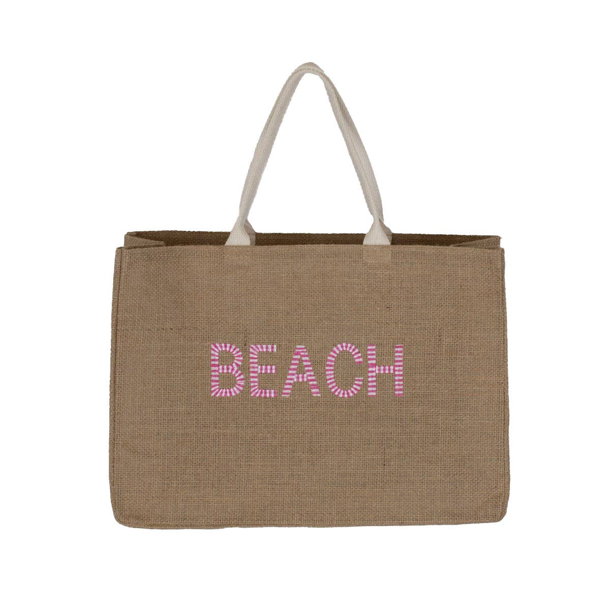 Beach Sands Tote Natural/Pink 16.5x11.75x6