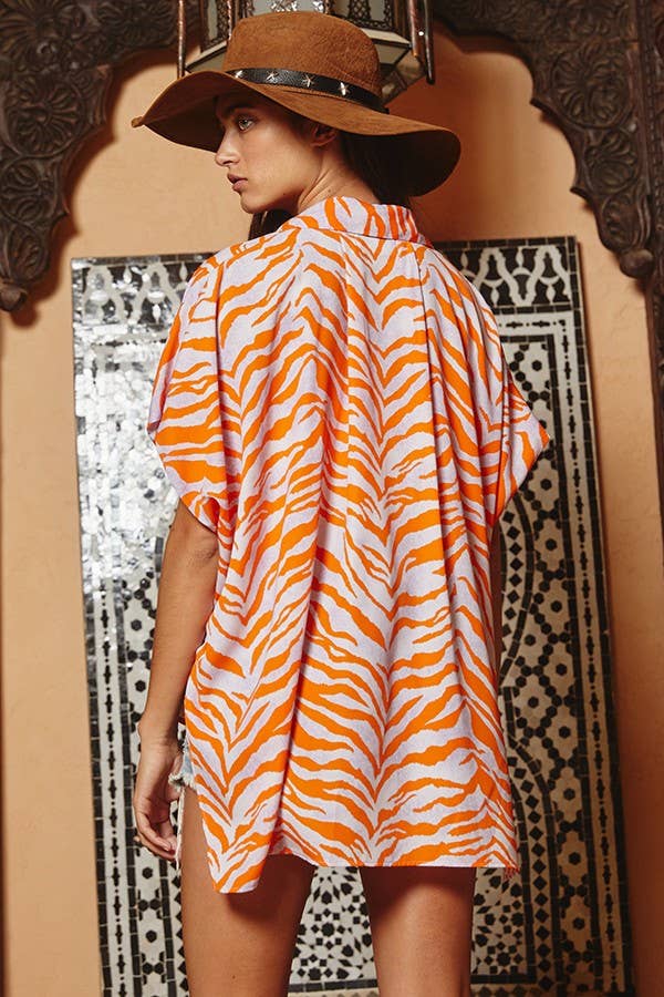 Short Dolman Sleeve Oversized Shirt