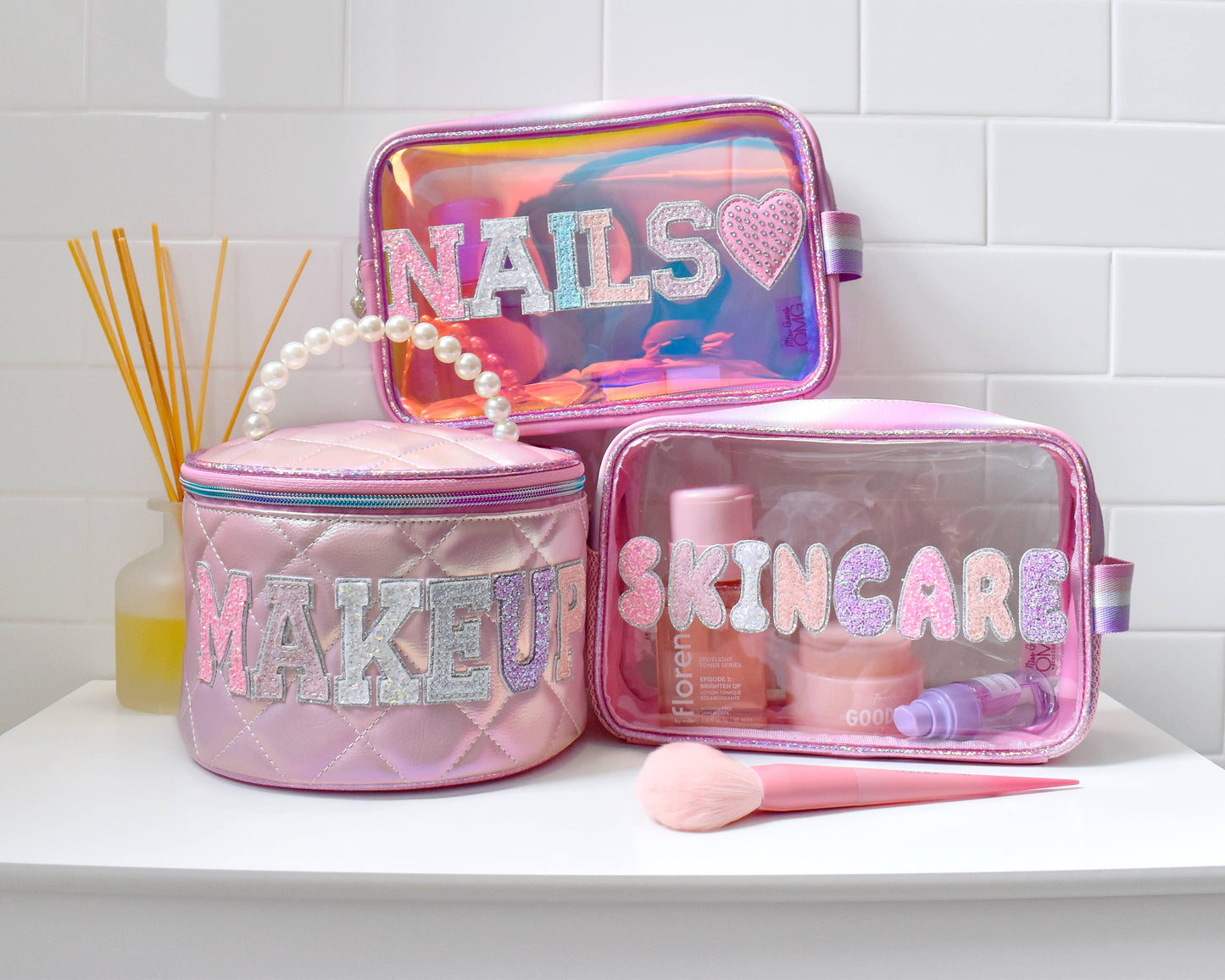 'Makeup Quilted Glam Bag